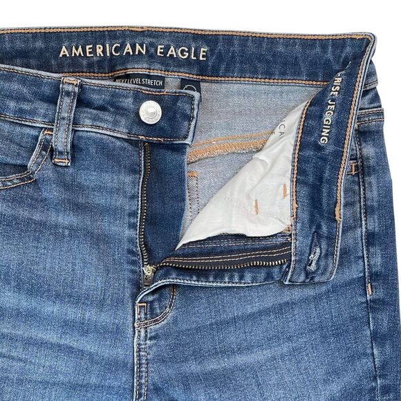 American Eagle High-Rise Jegging Medium Wash Size 6 Long Next Level Stretch - Picture 6 of 10